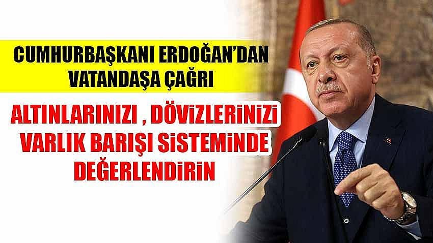 Erdoğan'dan çağrı: Elinizdeki parayı, dövizi, altını sisteme dahil etmeye çağırıyorum