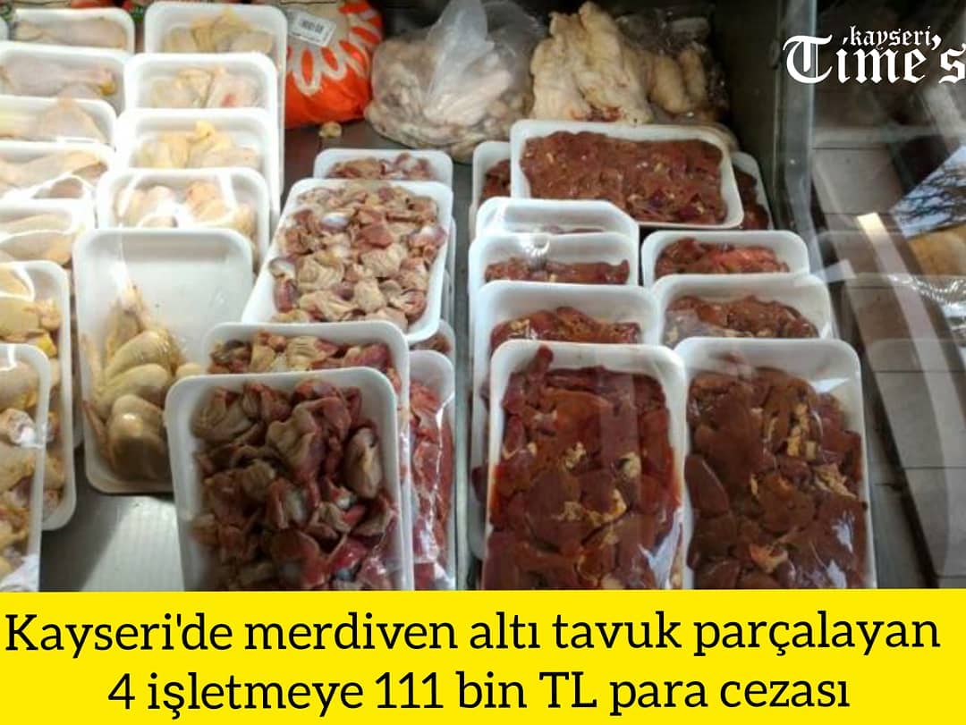 Kayseri'de merdiven altı tavuk paralayan 4 işletmeye 111Bin tl ceza