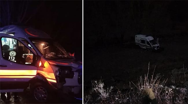 Hastaya giden ambulans kaza yaptı: 2 yaralı!