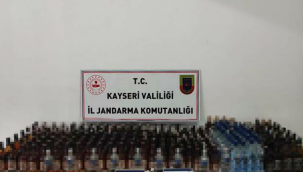 Kayseri'de 360 kilo kaçak içki ele geçirildi