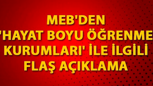 MEB'den hayat boyu öğrenme kurumları için 'yüz yüze eğitim' kararı