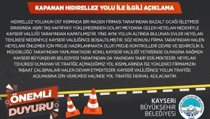 Kapanan Hıdırellez Yolu ile ilgili Açıklama Yapıldı