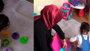 Kayserili çift 20 yıllık evlat edindikleri kızlarıyla dindirdi