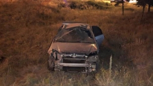 Yoldan çıkan araç defalarca takla attı