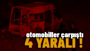 Otomobil ile çarpışan minibüs şarampole devrildi: 4 yaralı
