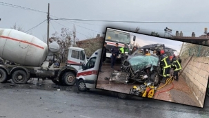 Beton mikseriyle çarpışan ticari araç sürücüsü hayatını kaybetti!