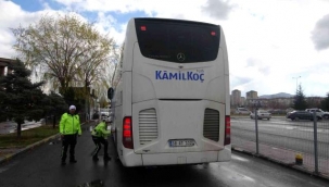 Kayseri'de yolcu otobüslerine 'kış lastiği' denetimi