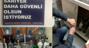 Sarıyer'de ev görünümlü sahte alkol imalathanesine baskın!