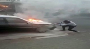 Çorlu'da korku dolu dakikalar: LPG'li araç alev alev yandı!