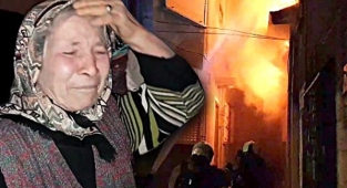 Yaşlı çift canlarını yangında zor kurtardı!
