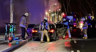 Beşiktaş'ta olaylı gece: Lüks aracının yandığını görünce önce ağladı, sonra kavga etti