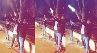 Bursa'da magandalar havaya ateş açtı, kameraya yakalandı