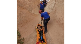 Kapadokya'da mahsur kalan turist kurtarıldı