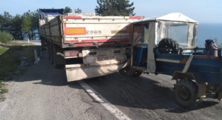 Pat pat tıra çarptı, buruları bile kanamadan kurtuldular