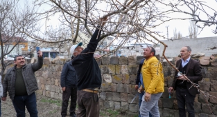 TALASLI ÇİFTÇİLERE UYGULAMALI AŞI VE BUDAMA EĞİTİMİ