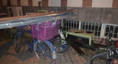 İnşaattaki bisikletli hırsız asayiş ekiplerinden kaçamadı
