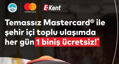 Kayseri'de mastercard ile toplu taşımada 1 biniş ücretsiz kampanyası
