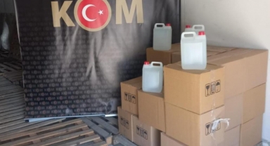 Lojistik deposunda 500 litre kaçak etil alkol ele geçirildi