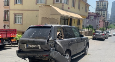 Ümraniye'de lüks cipin bina boşluğuna düştüğü anlar kamerada
