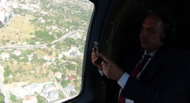 Başkan Yalçın Talas'ı helikopterden denetledi!