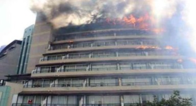 Uygulama otelinin yanan odaları görüntülendi!
