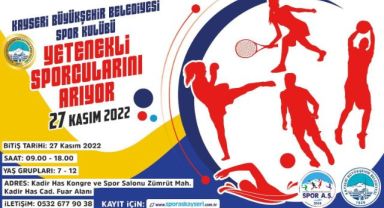 KAYSERİ BÜYÜKŞEHİR BELEDİYESİ, YETENEKLİ SPORCULARI KEŞFEDECEK