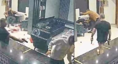 Lobiye iç çamaşırı ve silahla daldı! Gece yarısı otelde dehşeti yaşattı