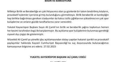 Ali Çamlı hakkında hakaret içerikli paylaşımlara suç duyurusu