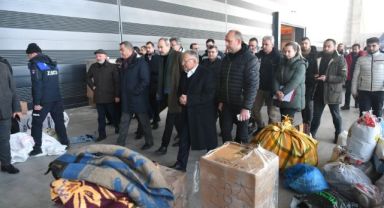 BAŞKAN BÜYÜKKILIÇ, OSB’DE YARDIM TOPLAMA MERKEZİ’Nİ ZİYARET ETTİ