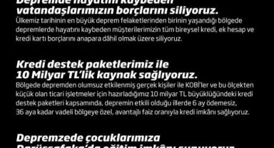 İş Bankası depremde hayatını kaybedenlerin tüm borçlarını sildi