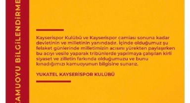Kayserispor'dan Açıklama