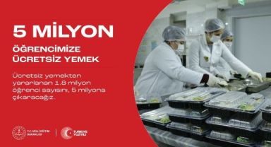 Türkiye'de 5 milyon, Kayseri'de 32 bin 717 öğrenciye ücretsiz yemek verilecek