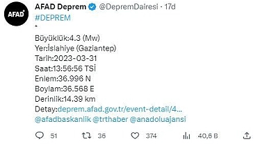 Gaziantep'te panik yaratan deprem! AFAD son depremin şiddetini açıkladı