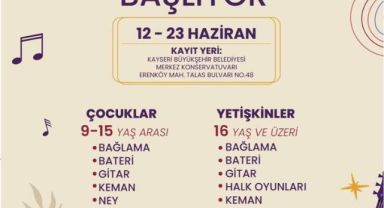 Büyükşehir'in Konservatuvar Yaz Kursları Başlıyor