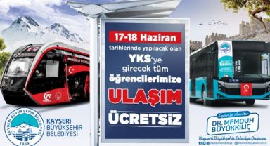Büyükşehir'den YKS Öğrencilerine Ücretsiz Ulaşım Desteği