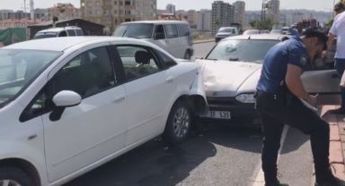 Kayseri'de 7 araç birbirine girdi: 1 yaralı