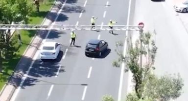 Kayseri polisinden dron destekli trafik denetimi