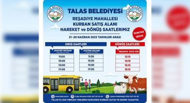 TALAS BELEDİYESİ’NDEN KURBAN SATIŞ ALANINA ÜCRETSİZ SERVİS