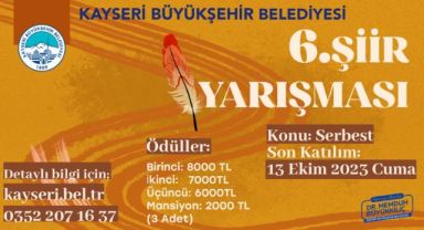 BÜYÜKŞEHİR, ŞİİR YARIŞMASININ 6’NCISI İLE ŞİİR SEVERLERİ BULUŞTURUYOR