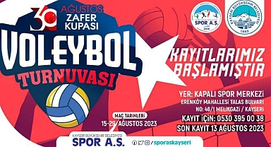 Büyükşehir'in 30 Ağustos Zafer Kupası Voleybol Turnuvası Kayıtları Başladı