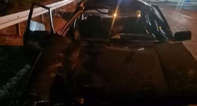 Otomobil yola fırlayan katıra çarptı: 2 yaralı
