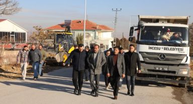 Başkan İlmek, Süksün ’deki asfalt hazırlığını inceledi