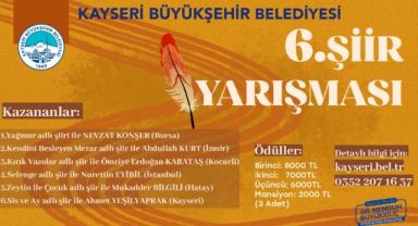 BÜYÜKŞEHİR’İN 6’NCI ŞİİR YARIŞMASINDA KAZANANLAR BELLİ OLDU