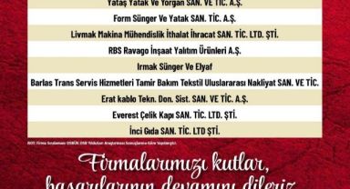 Kayseri OSB Başkanı Yalçın, OSB Yıldızları Listesinde Yer Alan Firmaları Tebrik Etti