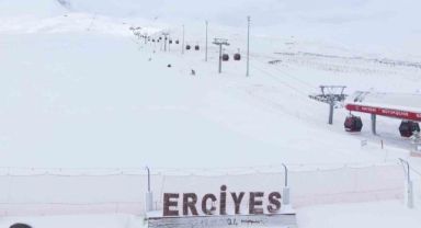 Erciyes’te kar kalınlığı 110 santimetreye ulaştı