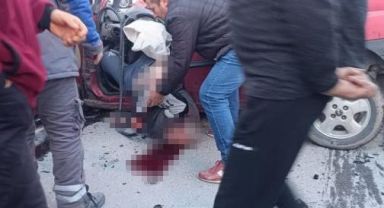 Kamyon ile hafif ticari araç kafa kafaya çarpıştı: 1 ağır yaralı