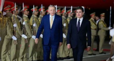 Cumhurbaşkanı Erdoğan Erbil'de! Neçirvan Barzani karşıladı
