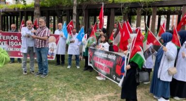 Kayseri’de sağlık çalışanlarından İsrail tepkisi