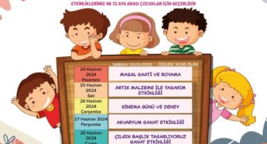 Büyükşehir belediyesi çocuk kütüphanelerinde haftalık etkinilik takvimi