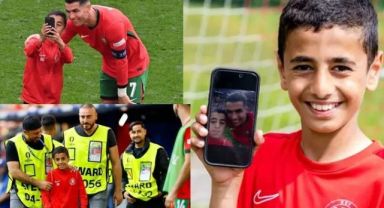 Sahaya atlayıp Ronaldo ile fotoğraf çektirmişti! UEFA, küçük Berat'a acımadı